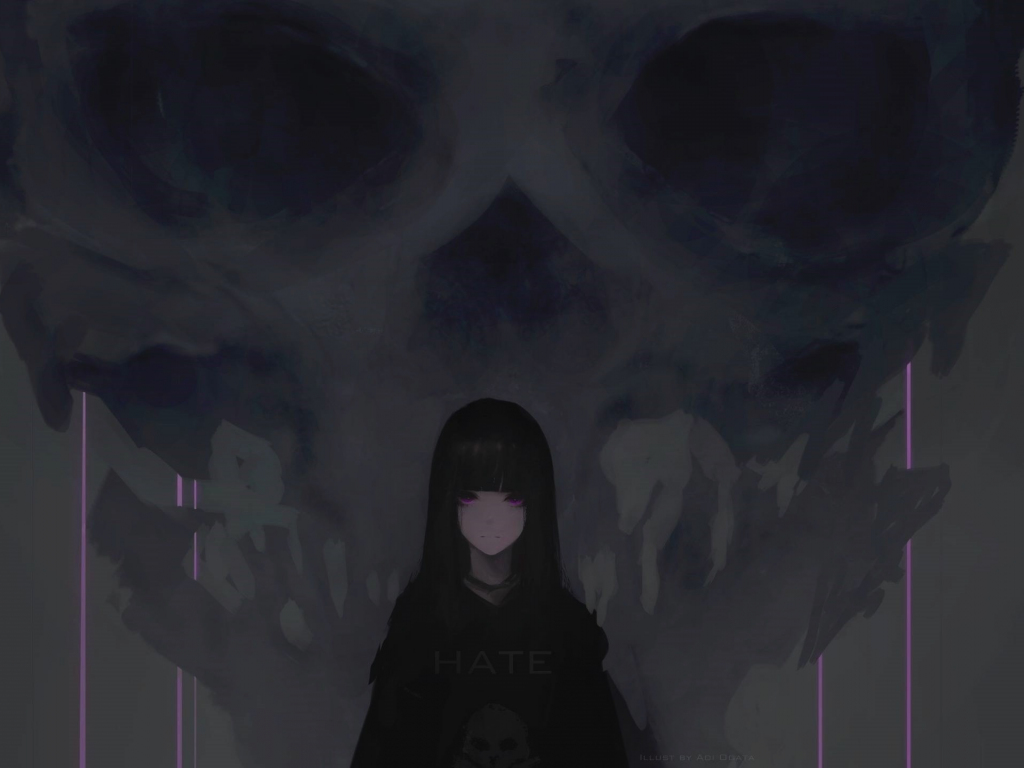 Anime girl with purple eyes Cyberpunk Wallpaper 5k Ultra HD ID10368