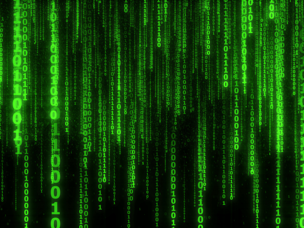 Matrix code, numbers, green, 1024x768 wallpaper