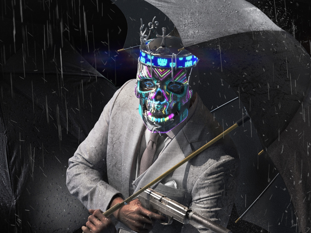 Desktop Wallpaper Watch Dogs Legion Man Colorful Mask Hd Image Picture Background Cba5db