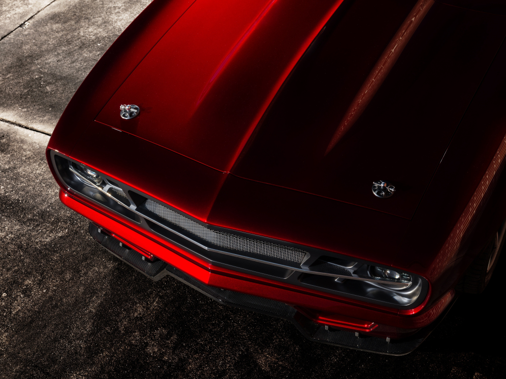 Wallpaper car, hood, dodge challenger, muscle car desktop wallpaper, hd