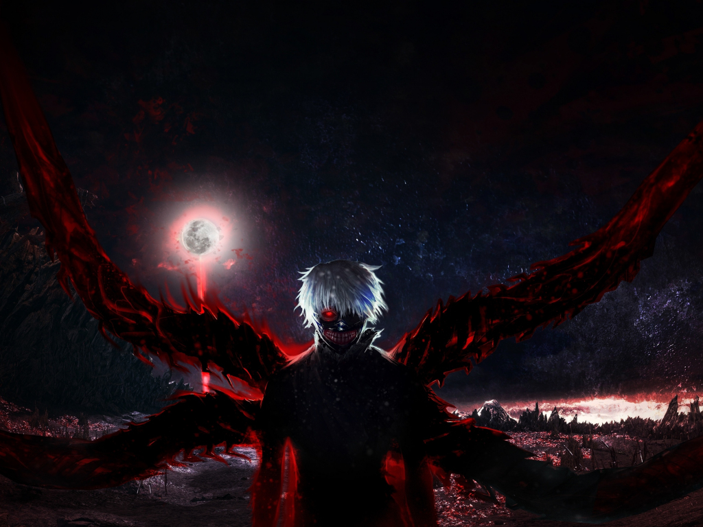 Wallpaper ken kaneki, tokyo ghoul, anime, dark desktop wallpaper, hd image,  picture, background, fed51a