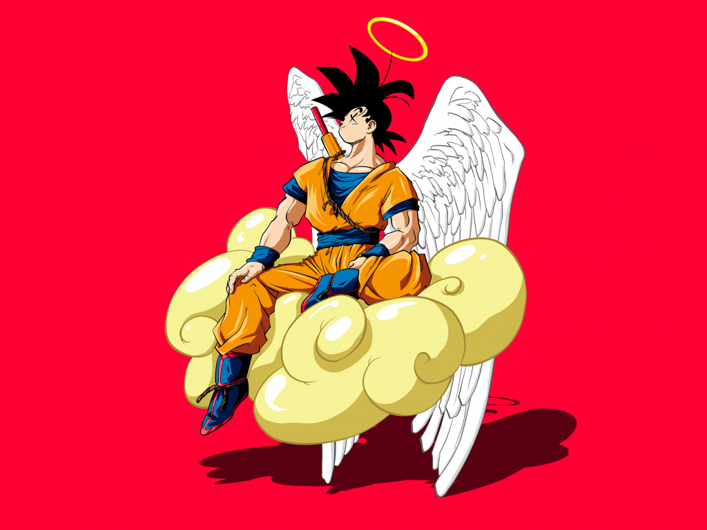 Angel son Goku, dragon ball, anime, fan art, 1024x768 wallpaper