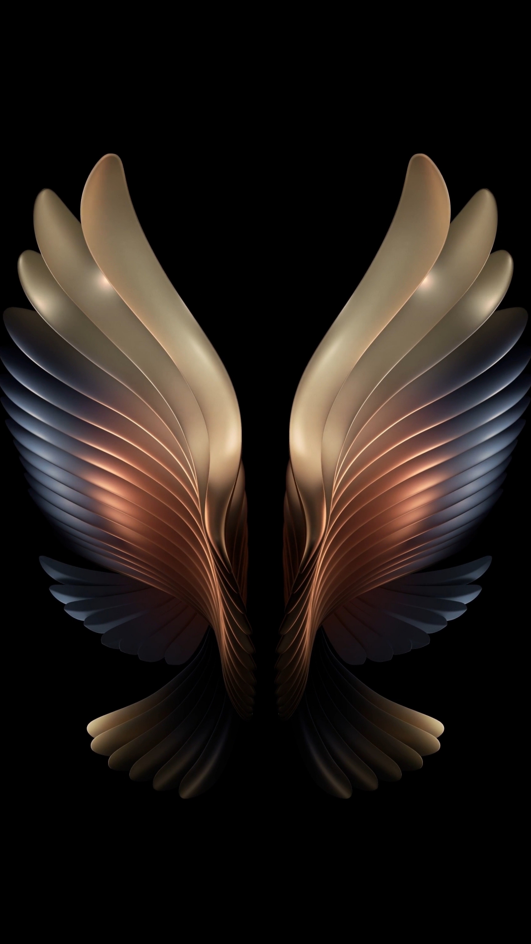 Amoled, angel wings, dark, 1080x1920 wallpaper