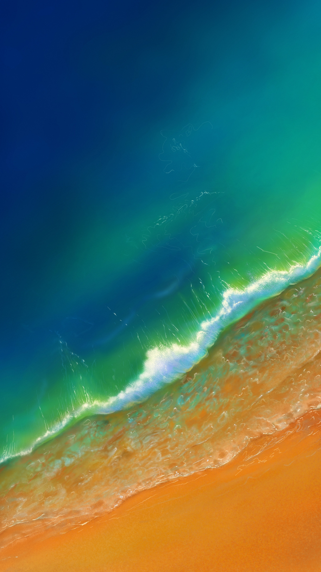 Download wallpaper 1080x1920 green ocean, sea waves, aerial view, beach ...