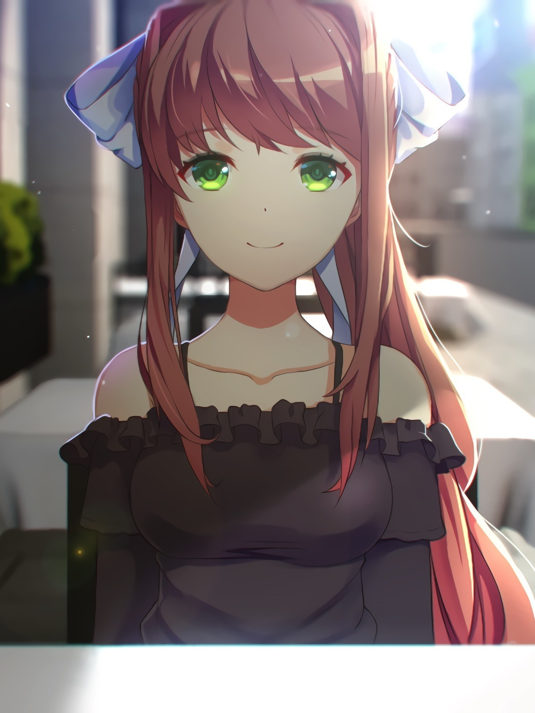 Monika wallpaper dark mode as requested by umaestruldumelor  rDDLC