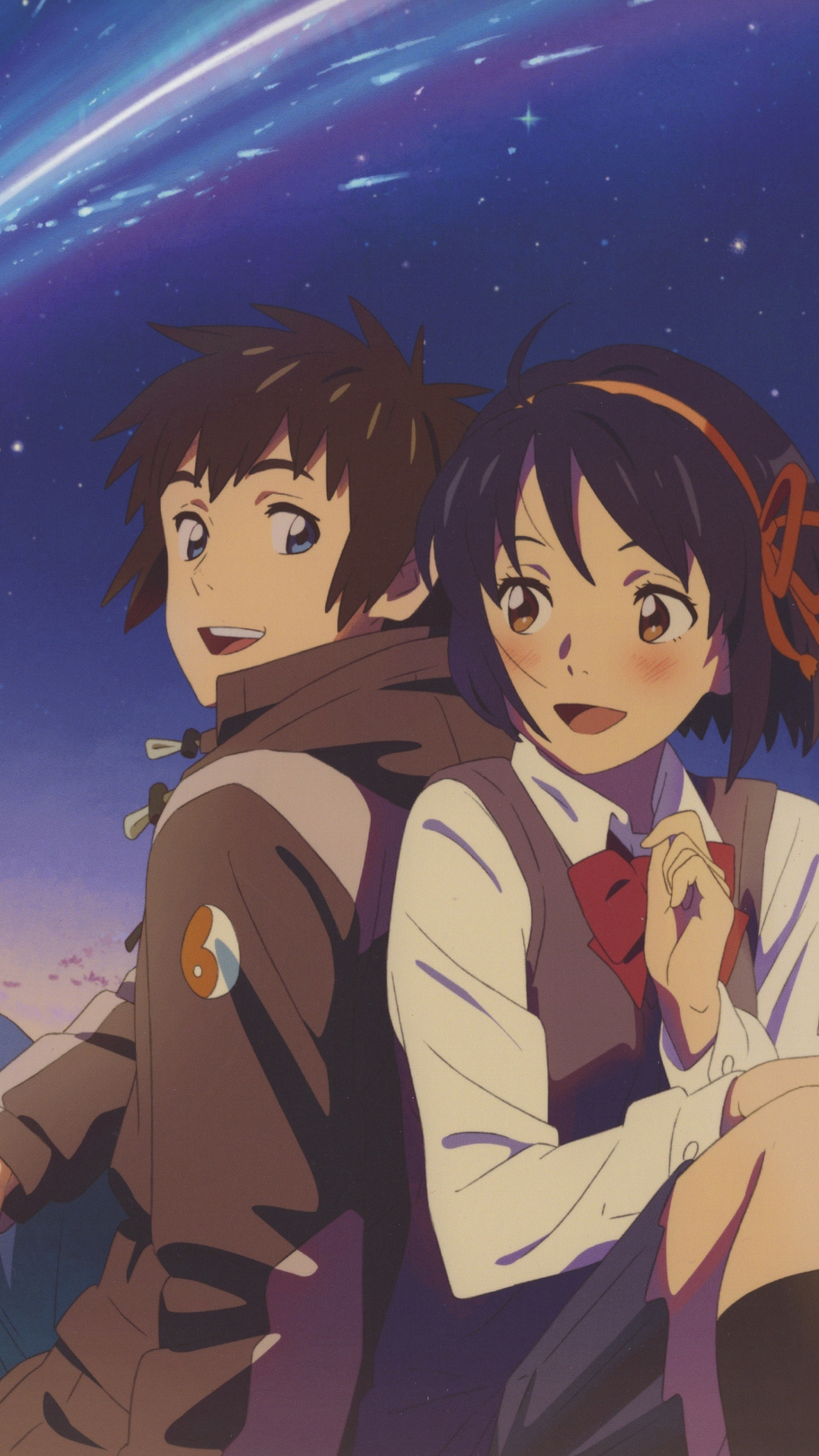 Download 1080x1920 Wallpaper Cute Couple Mitsuha Miyamizu