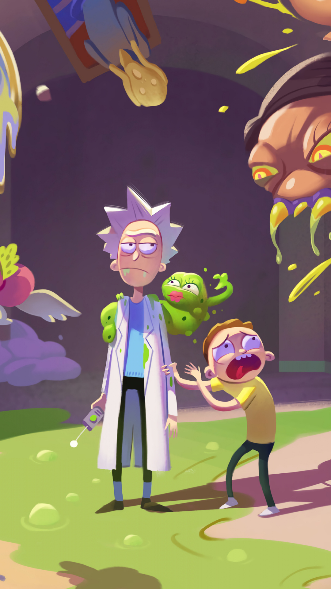 Rick And Morty 1080x2280 Resolution Wallpapers One Plus 6,Huawei