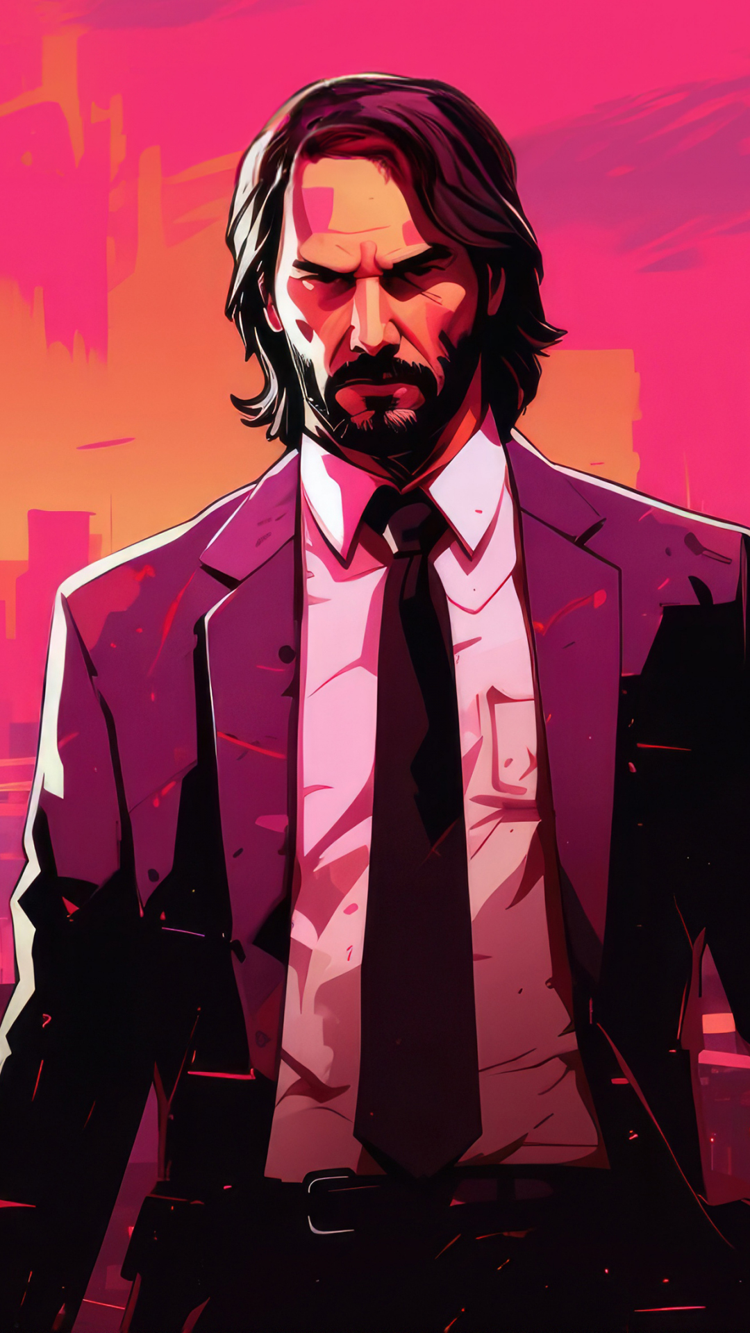 Download wallpaper 1080x1920 john wick, hotline miami, fan art, 1080p ...