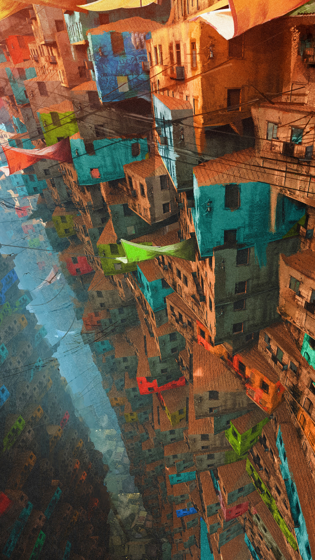 Cityscape, buildings, apartments, colorful, art, 1080x1920 wallpaper