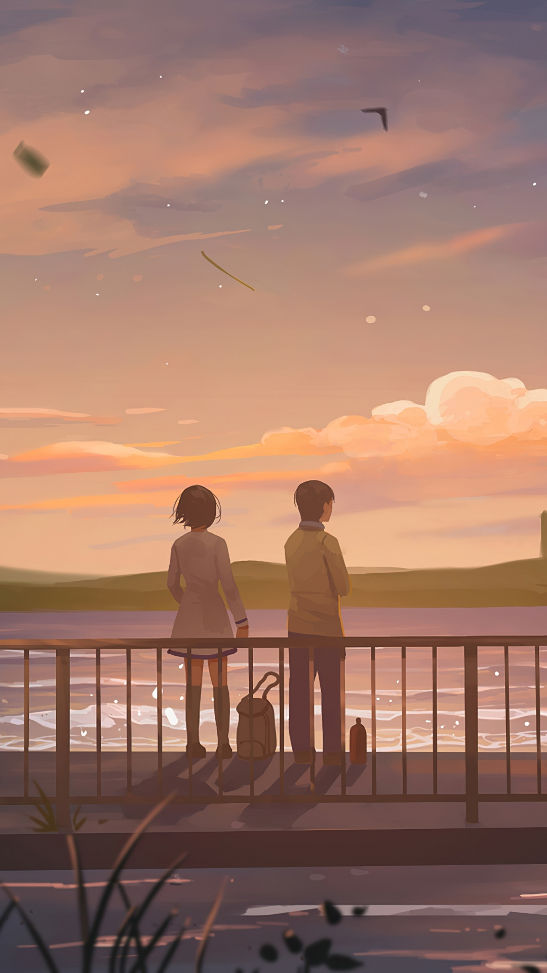 Download 1080x1920 wallpaper  anime  couple  lets talk 
