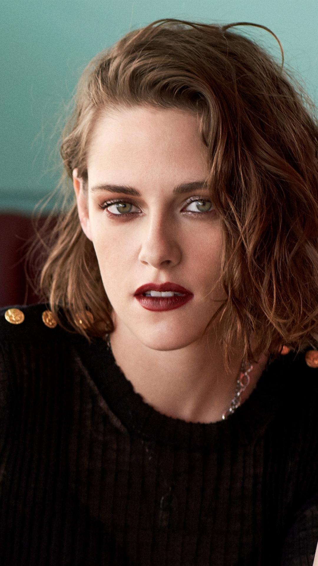 Download 1080x1920 Wallpaper Kristen Stewart, Black T-shirt, Pretty ...