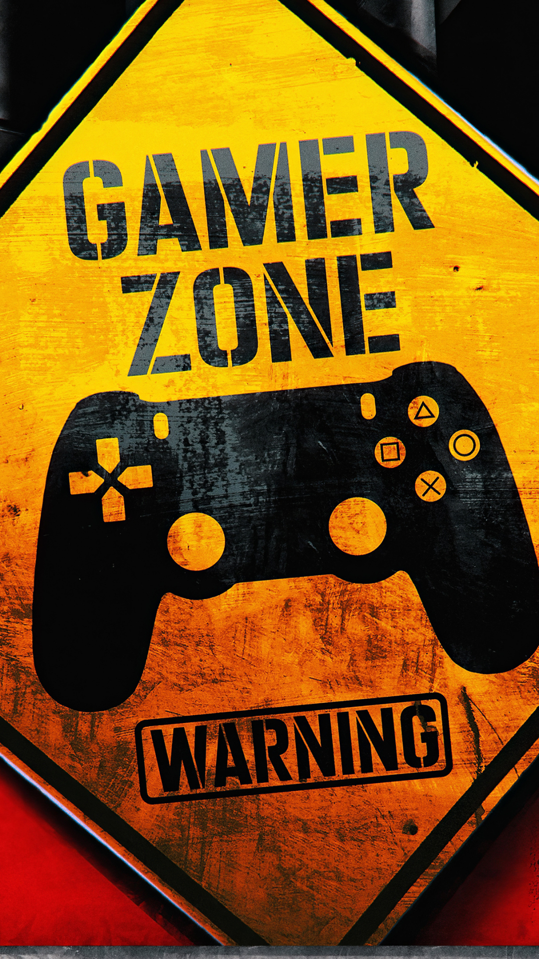 Download gamer zone, inscription marks 1080x1920 wallpaper, 1080p