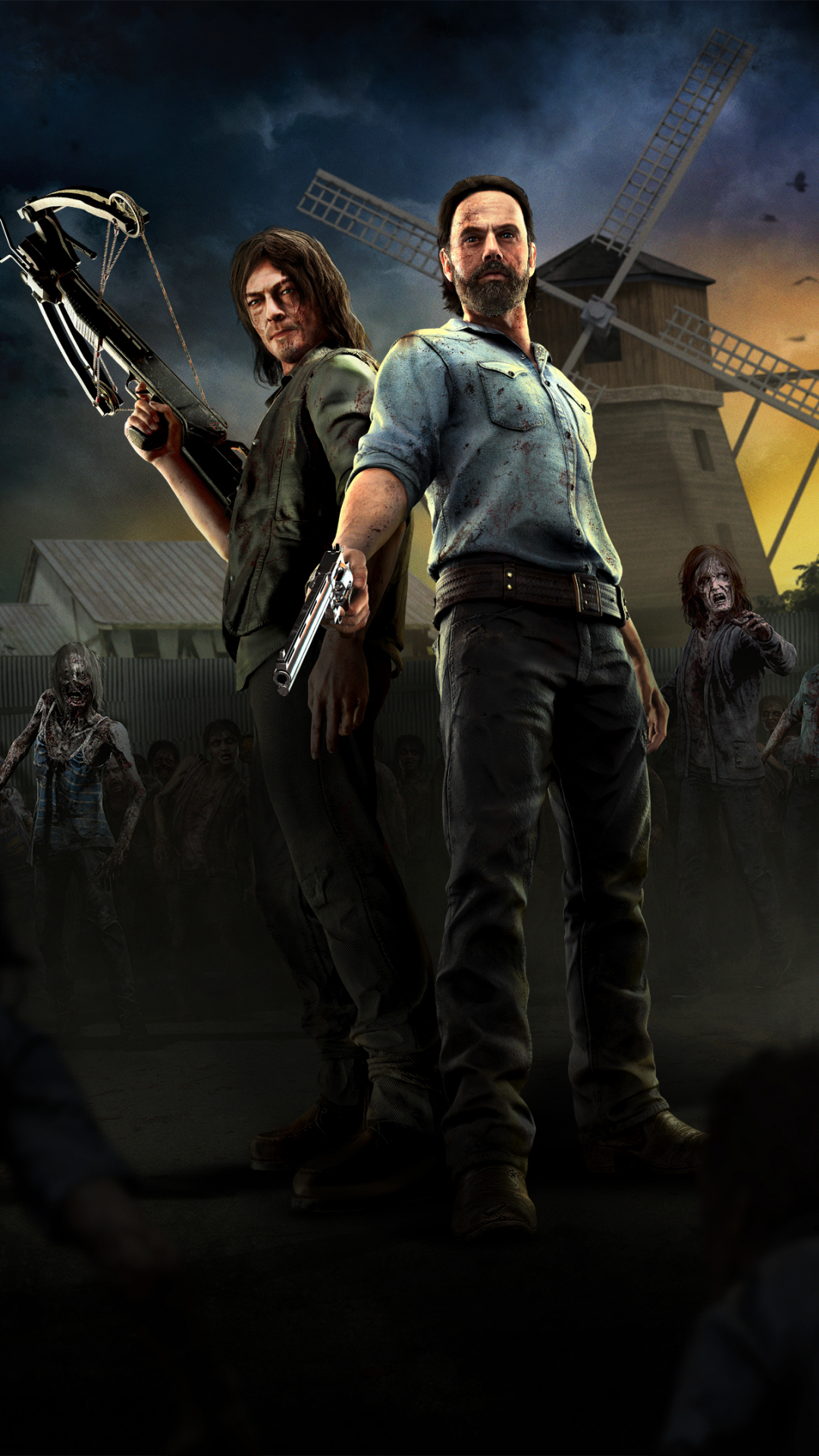 Download wallpaper 1080x1920 the walking dead onslaught, lead character,  game, 1080p wallpaper, samsung galaxy s4, s5, note, sony xperia z, z1, z2,  z3, htc one, lenovo vibe, google pixel 2, oneplus 5,