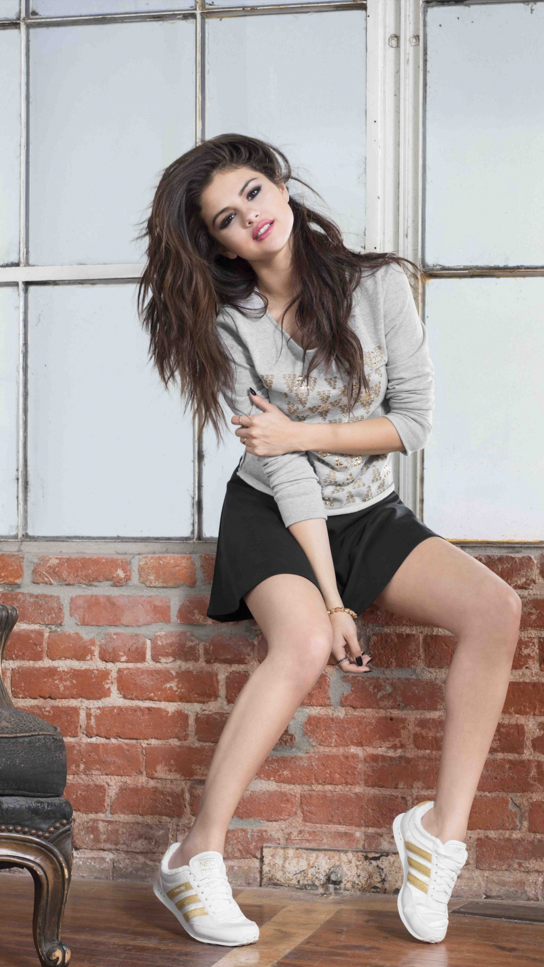 Download 1080x1920 Wallpaper Selena Gomez Adidas Neo Photoshoot