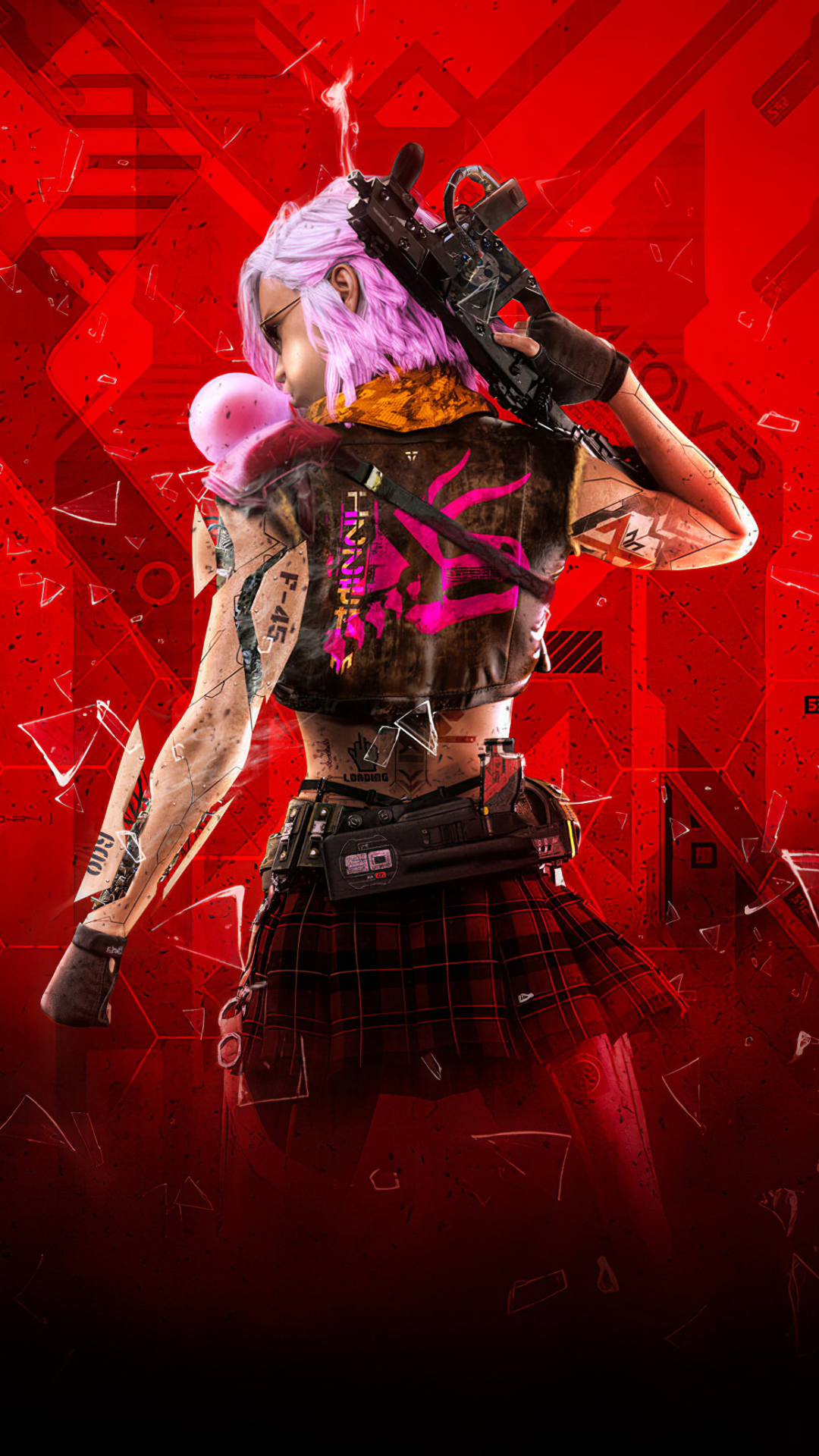 Download cyberpunk girl, video game, art 1080x1920 wallpaper, 1080p