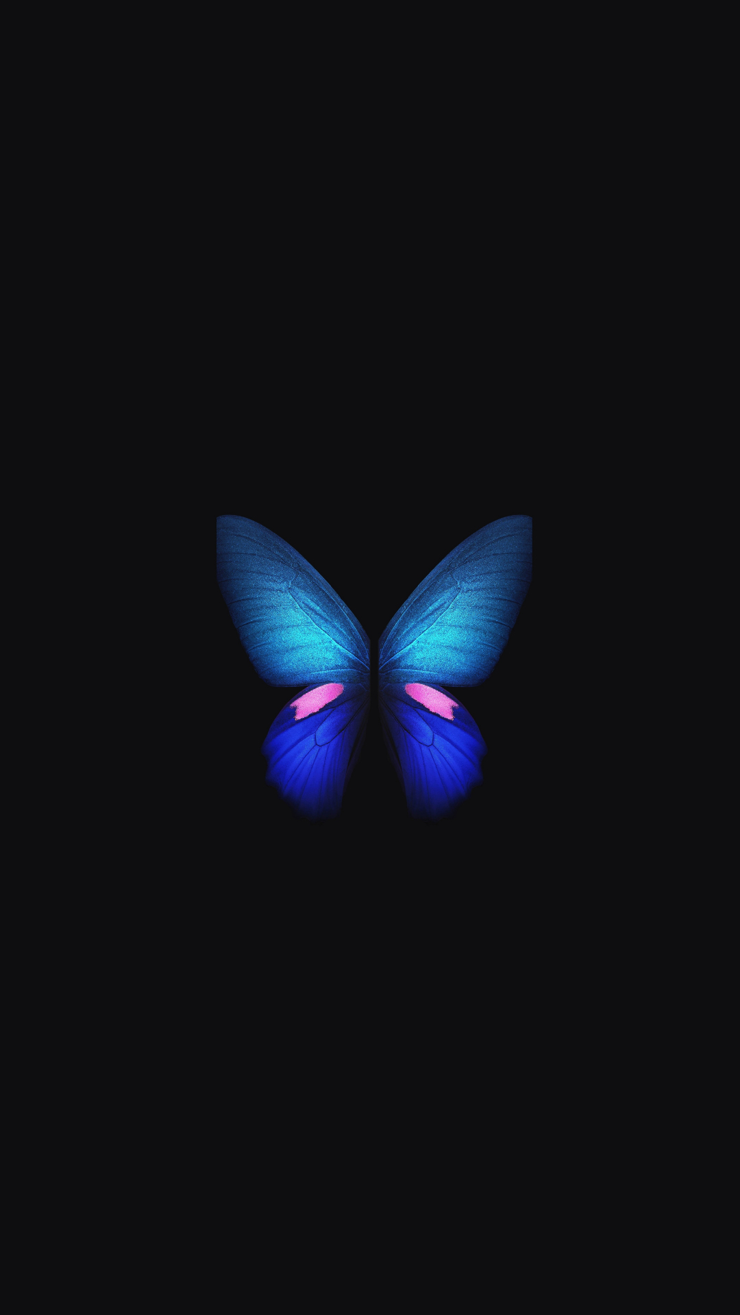 Download wallpaper 1080x1920 samsung galaxy fold, blue butterfly ...