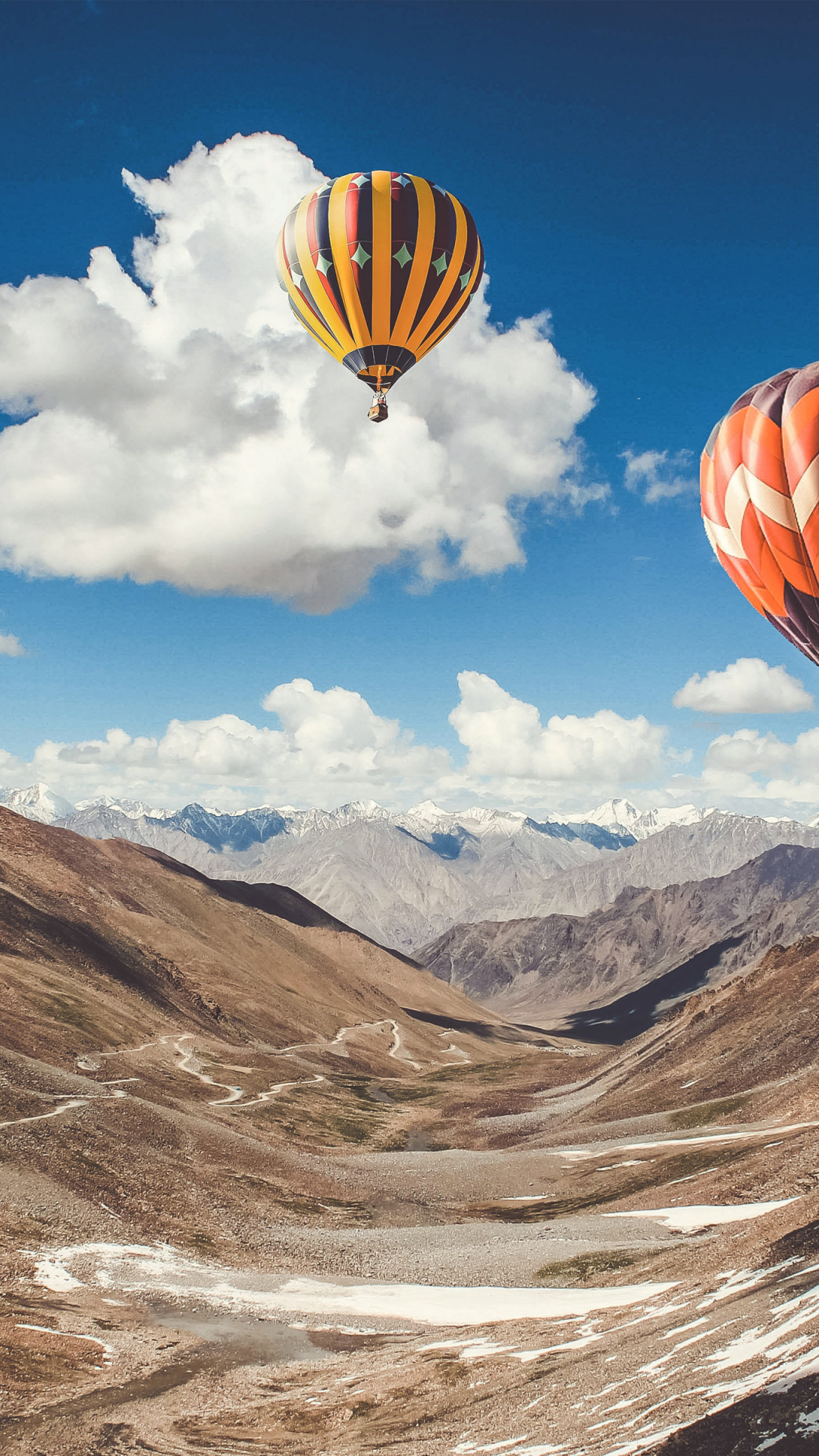 Download wallpaper 1080x1920 hot air balloon, ride, leh, mountains, 1080p  wallpaper, samsung galaxy s4, s5, note, sony xperia z, z1, z2, z3, htc one,  lenovo vibe, google pixel 2, oneplus 5, honor