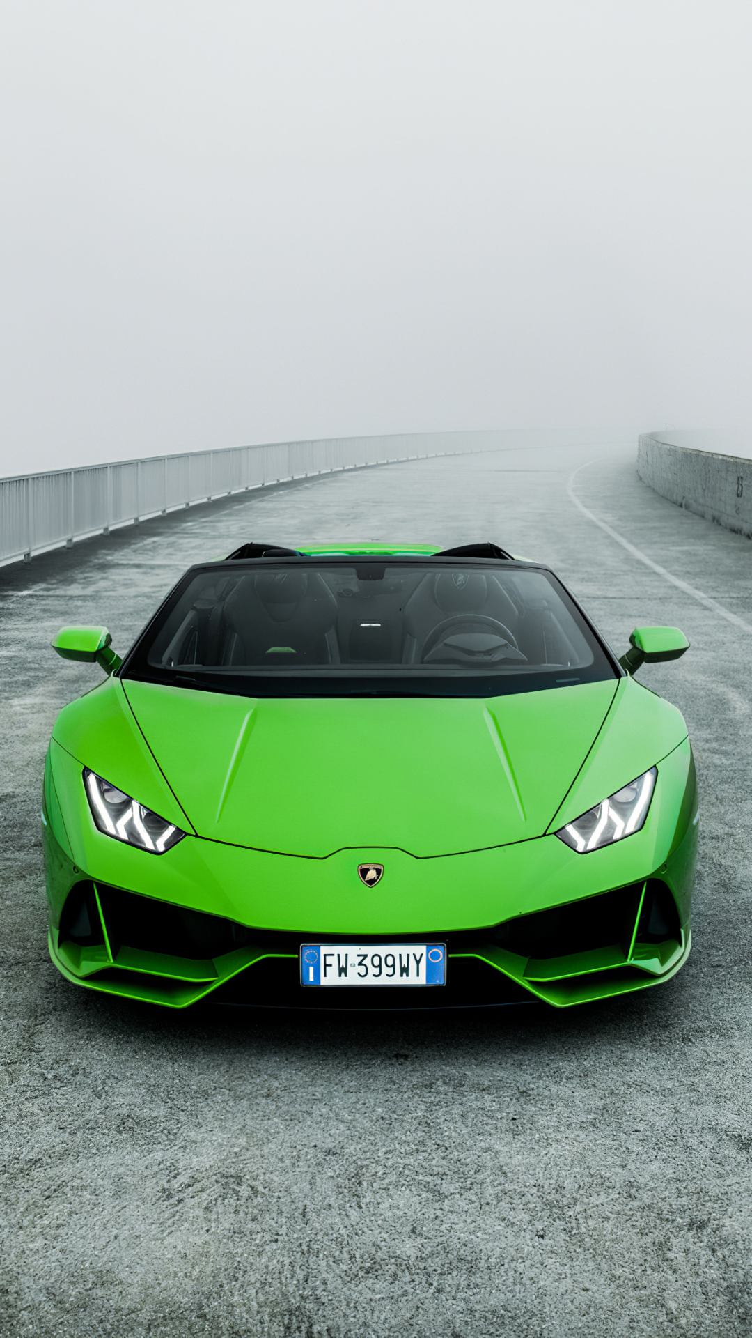 Download 1080x1920 wallpaper huracan evo spyder, green car