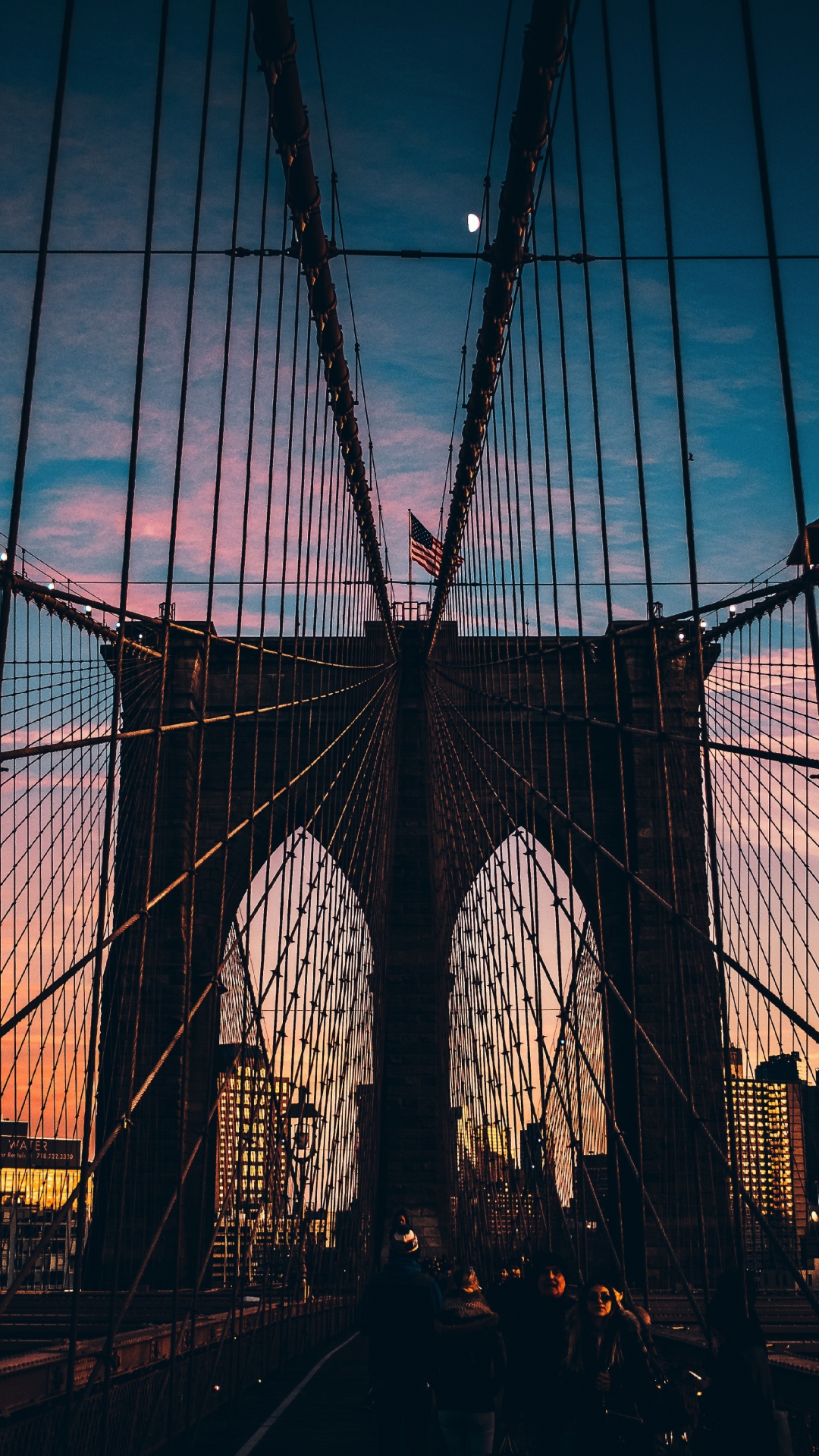 Download 1080x1920 Wallpaper Suspension Bridge Architecture Brooklyn