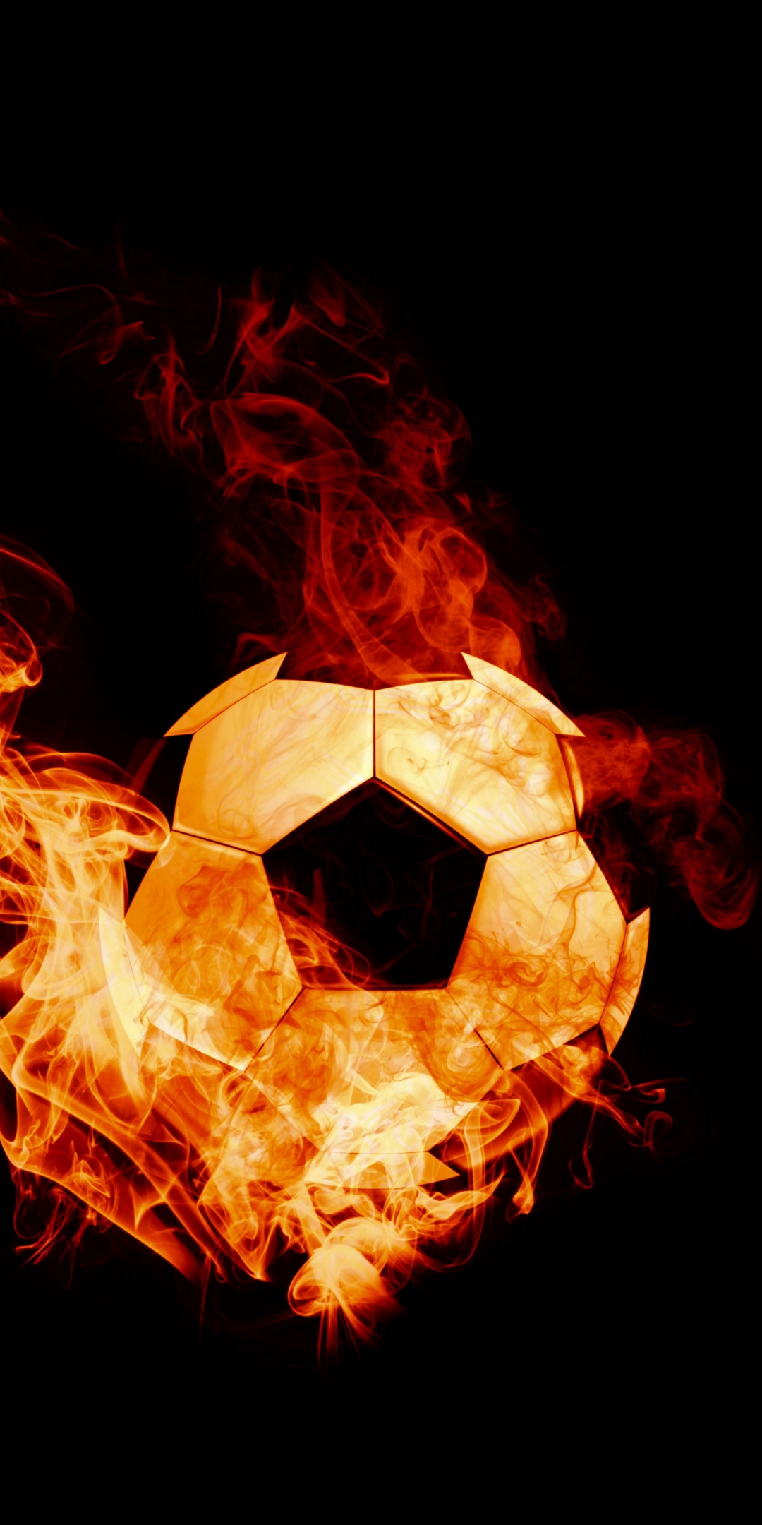Fire ball, sports, football, photoshop, 1080x2160 wallpaper