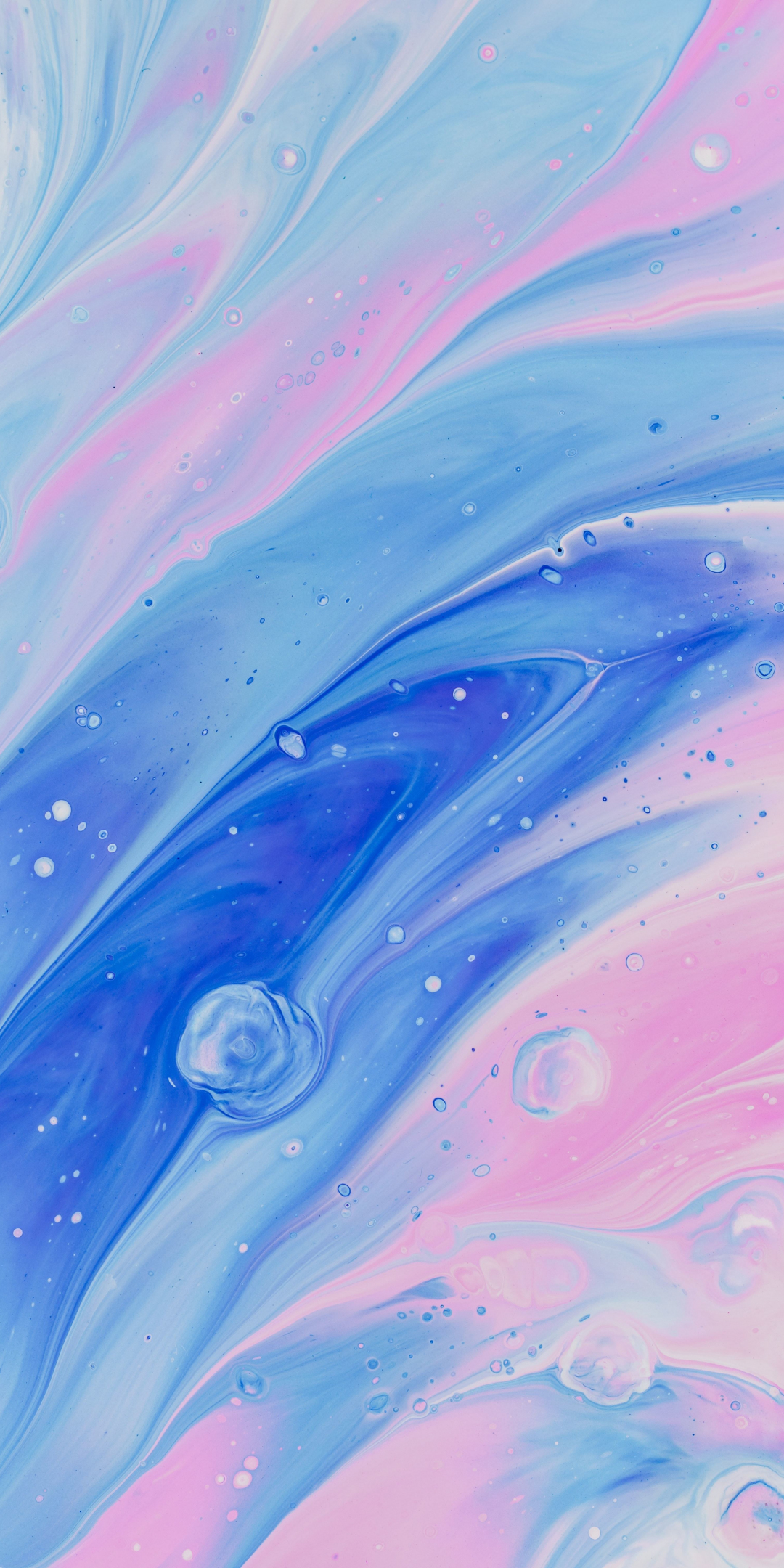 Download wallpaper 1080x2160 texture, lines, stains, blue-pink, honor