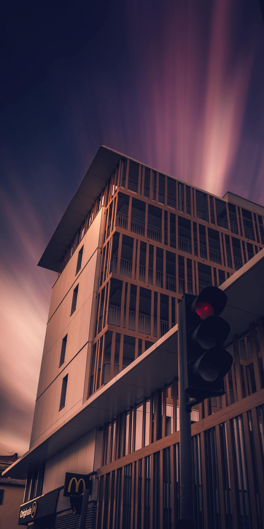 Building, architecture, traffic lights, dusky, 1080x2160 wallpaper