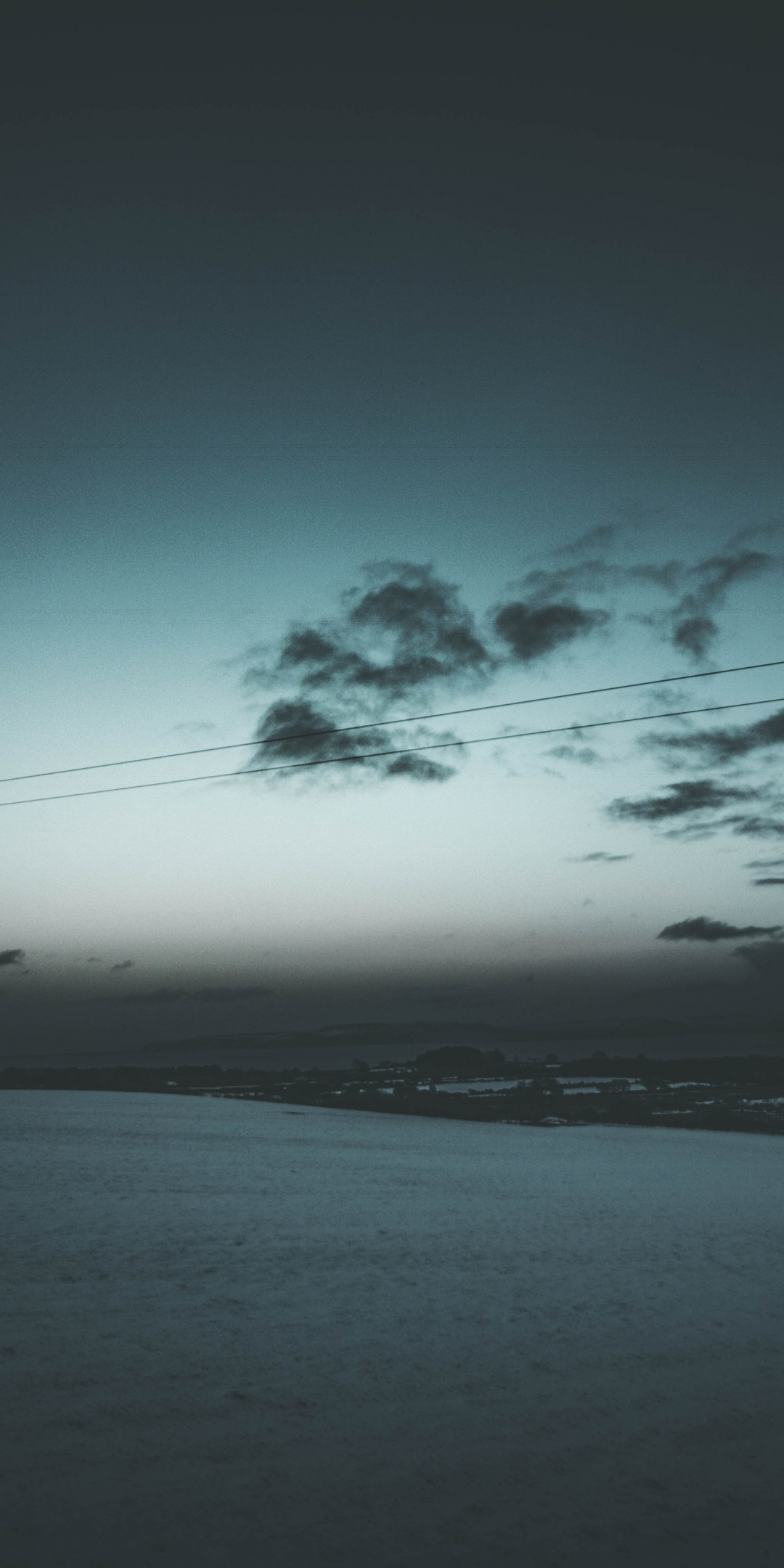 Minimal, evening, electrical poles, clouds, landscape, 1080x2160 wallpaper
