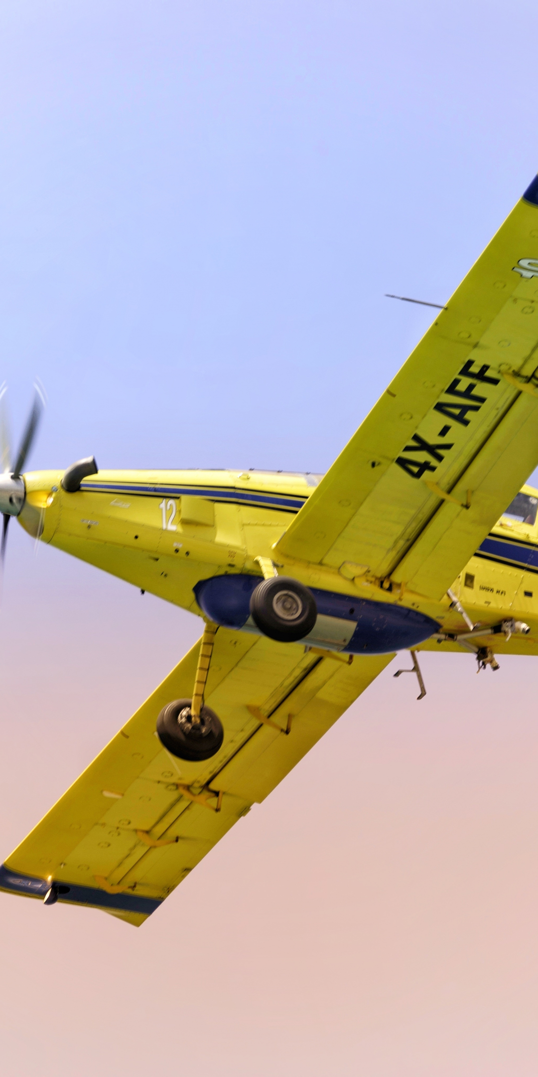 Yellow aircraft, flight, sky, 1080x2160 wallpaper