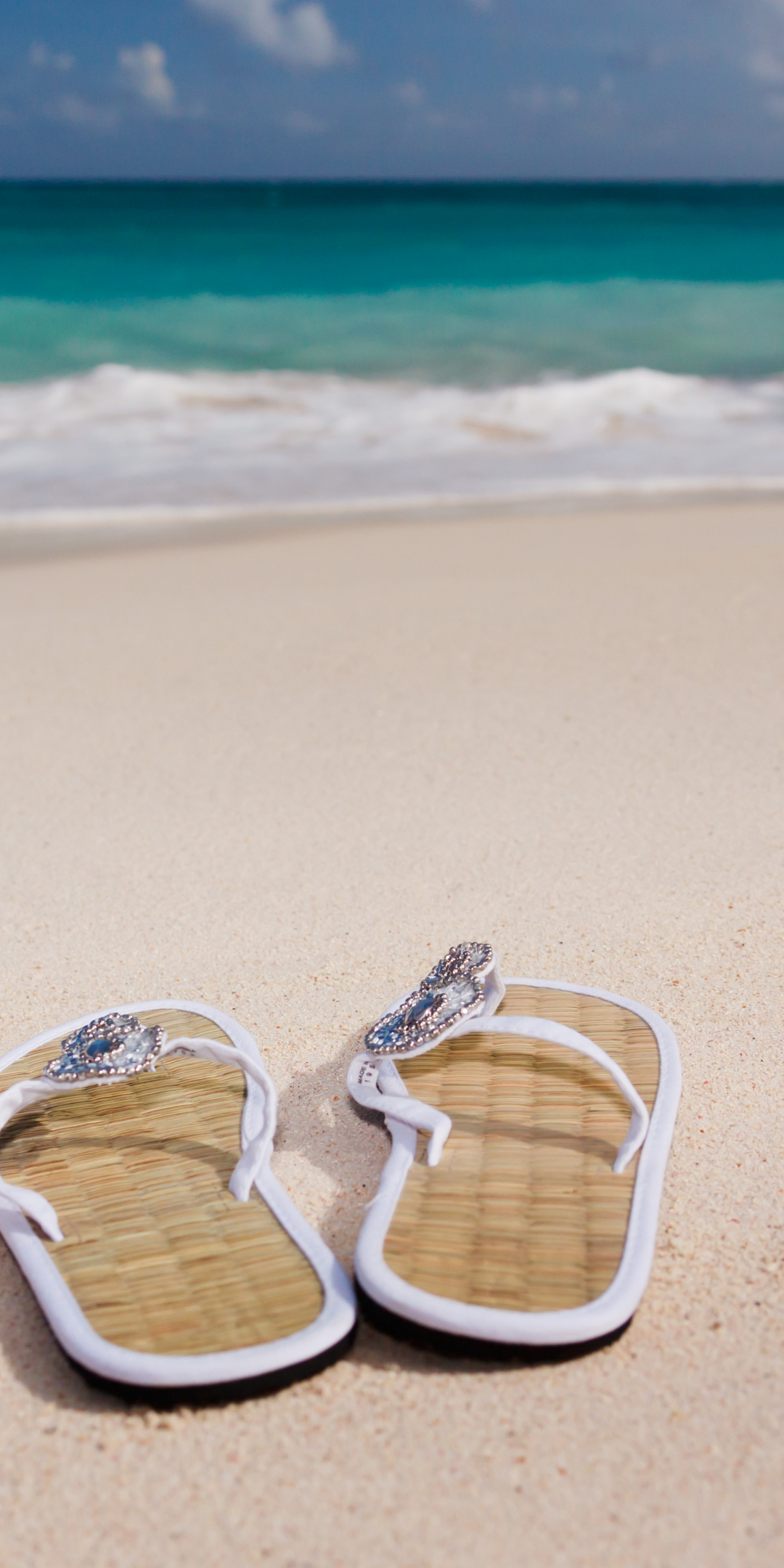 Holiday, summer, hat, beach, slippers, 1080x2160 wallpaper