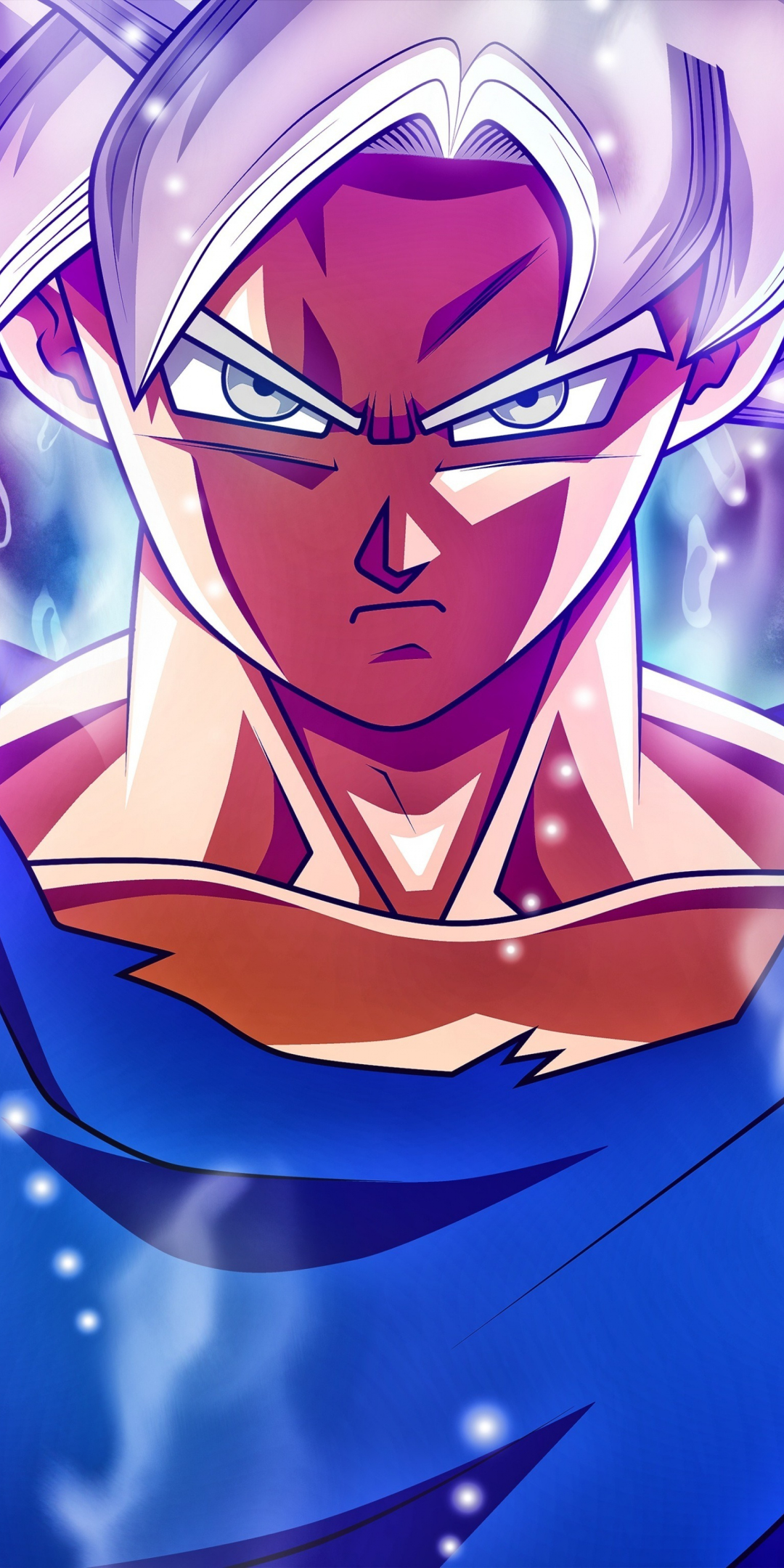 Angry man, Goku, ultra instict power, 1080x2160 wallpaper