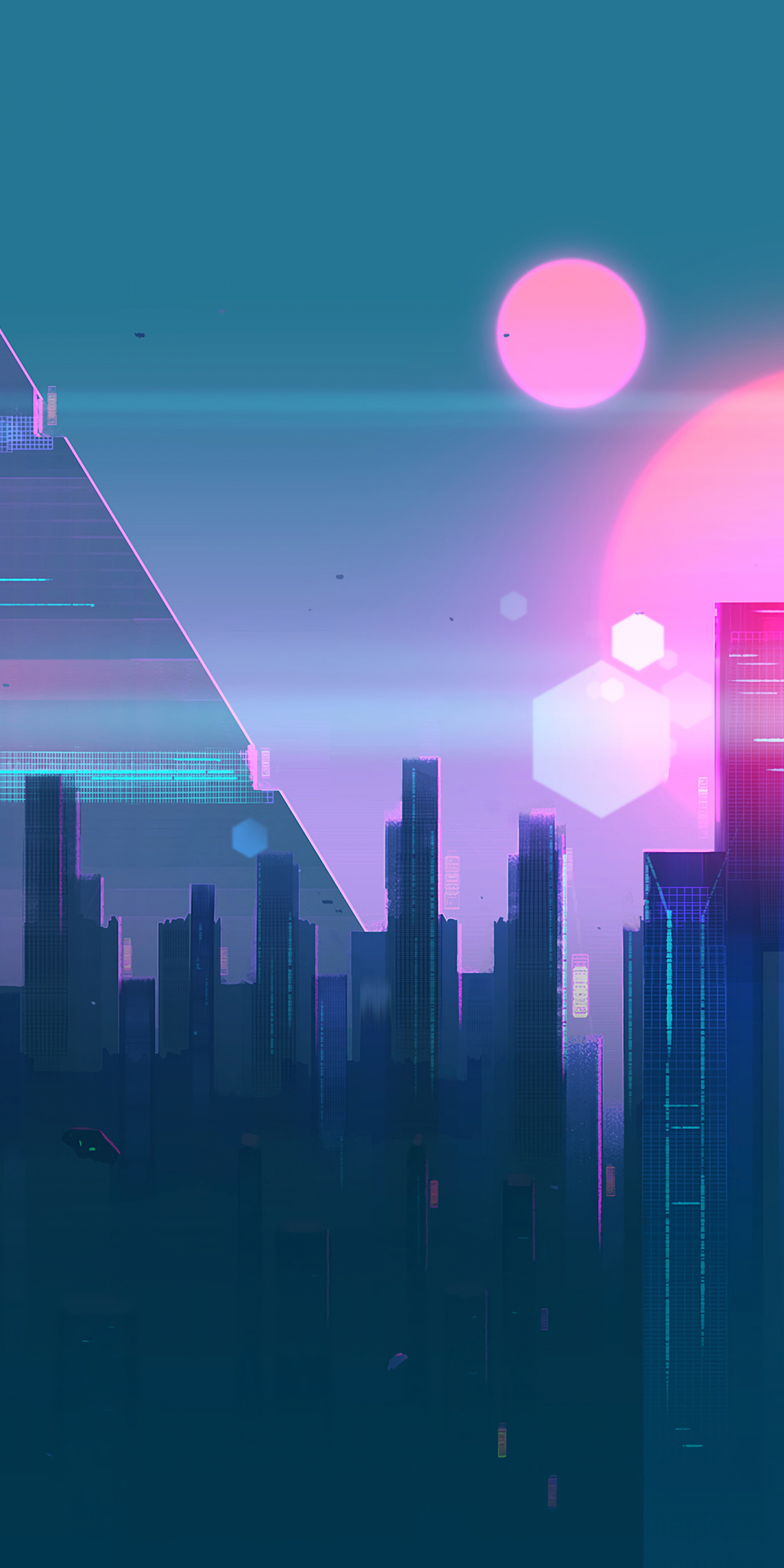 Cyberpunk, city, cityscape, art, 1080x2160 wallpaper