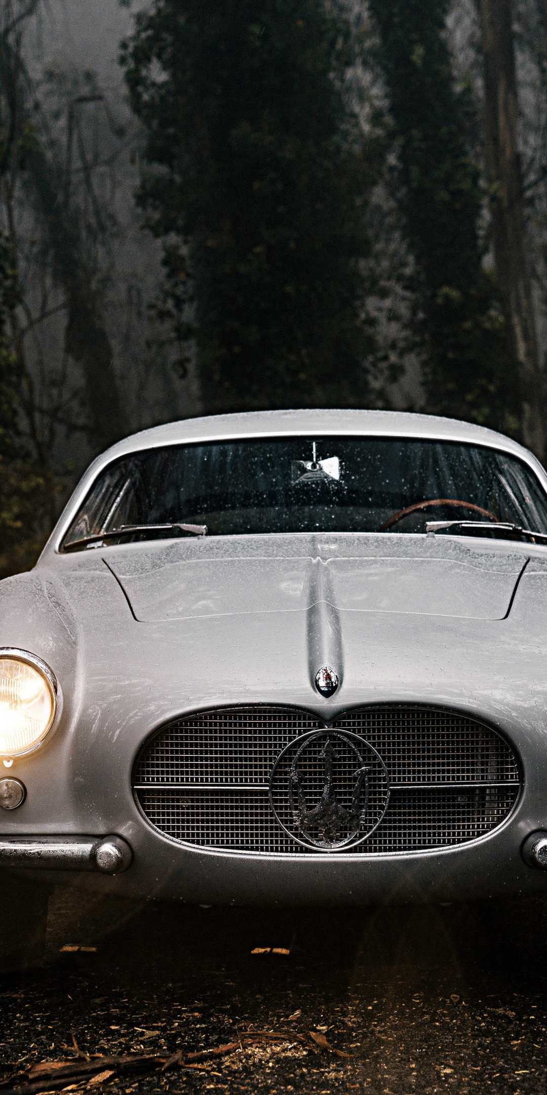 Classic Maserati car, headlight, 1080x2160 wallpaper
