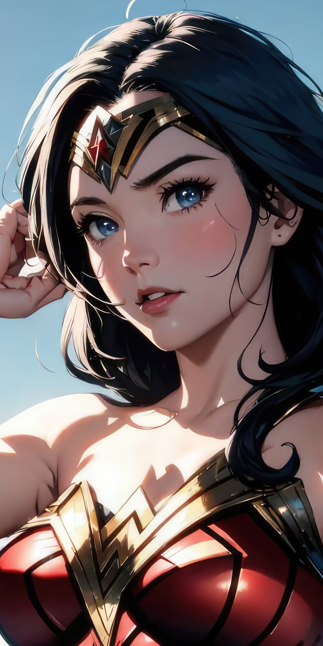 Gorgeous Wonder Woman, dc comic, sketch art, 1080x2160 wallpaper