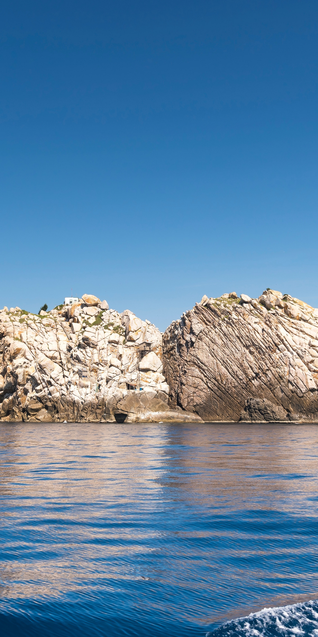 Rocks of sea, blue sea, nature, 1080x2160 wallpaper