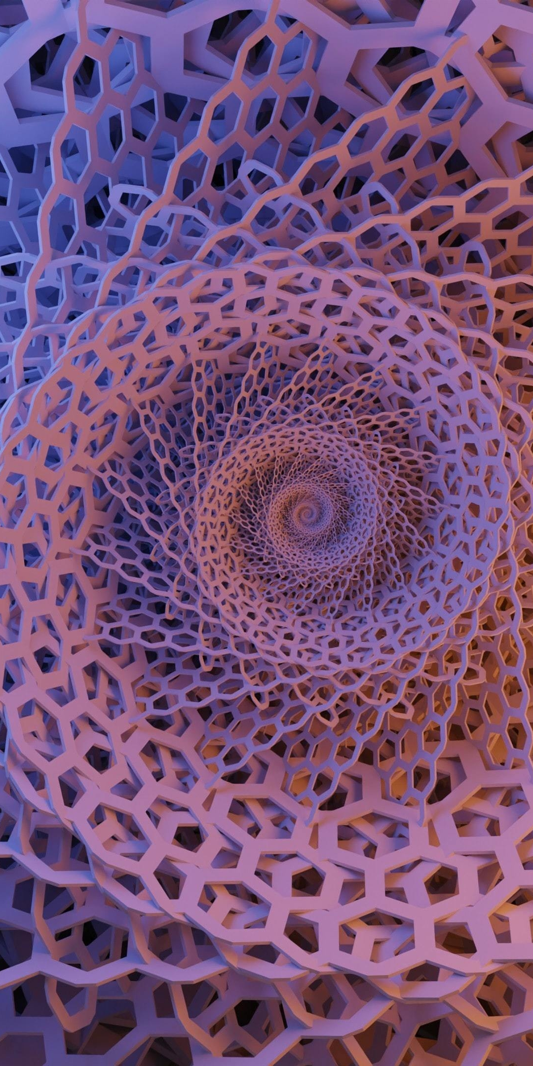 Hexagonal Spiral, abstract, pattern, art, 1080x2160 wallpaper