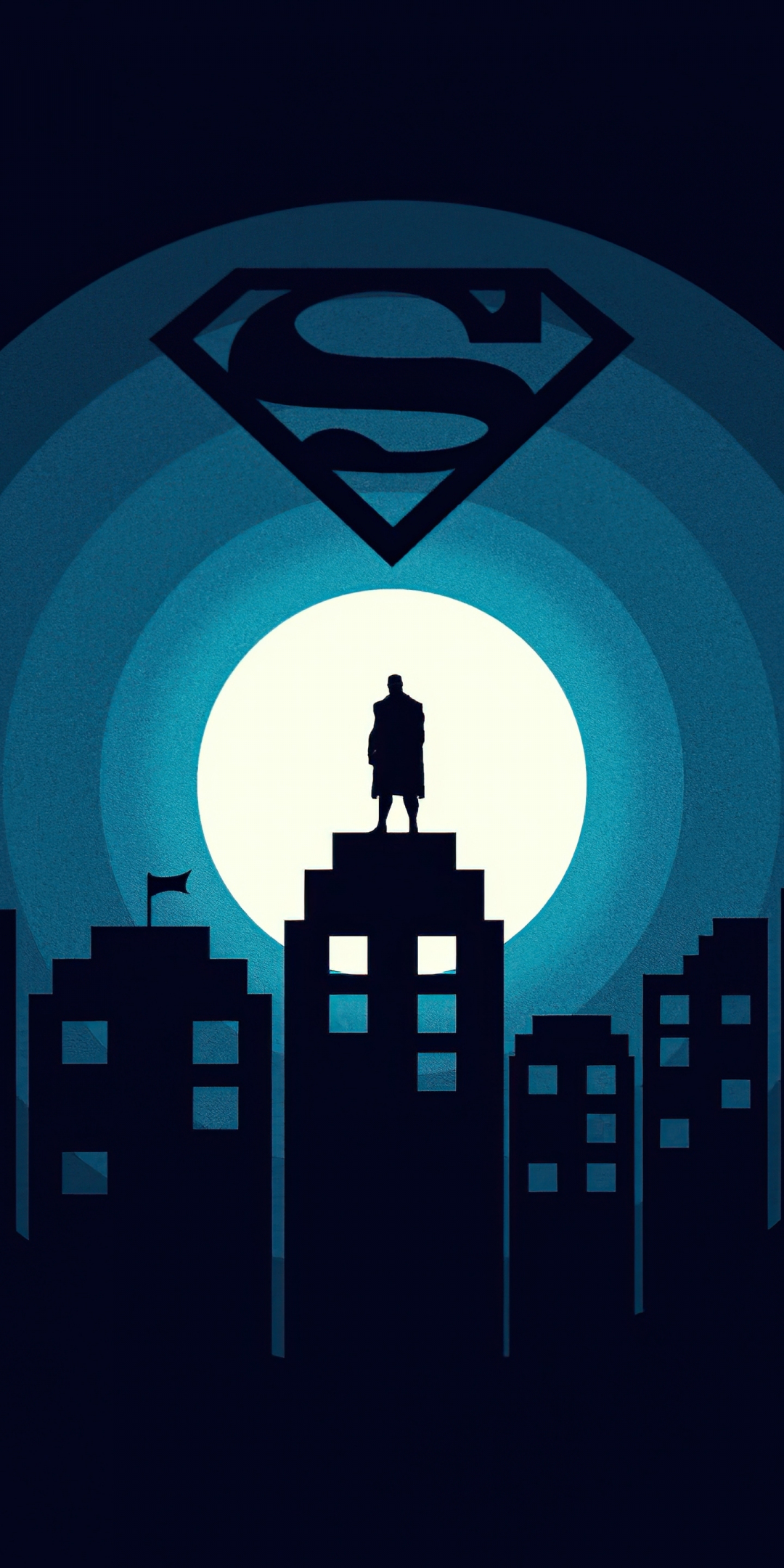 Superman, minimal, art, 1080x2160 wallpaper