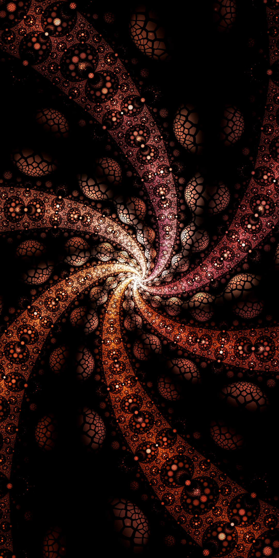 Abstract, fractal, lines, twisted, 1080x2160 wallpaper