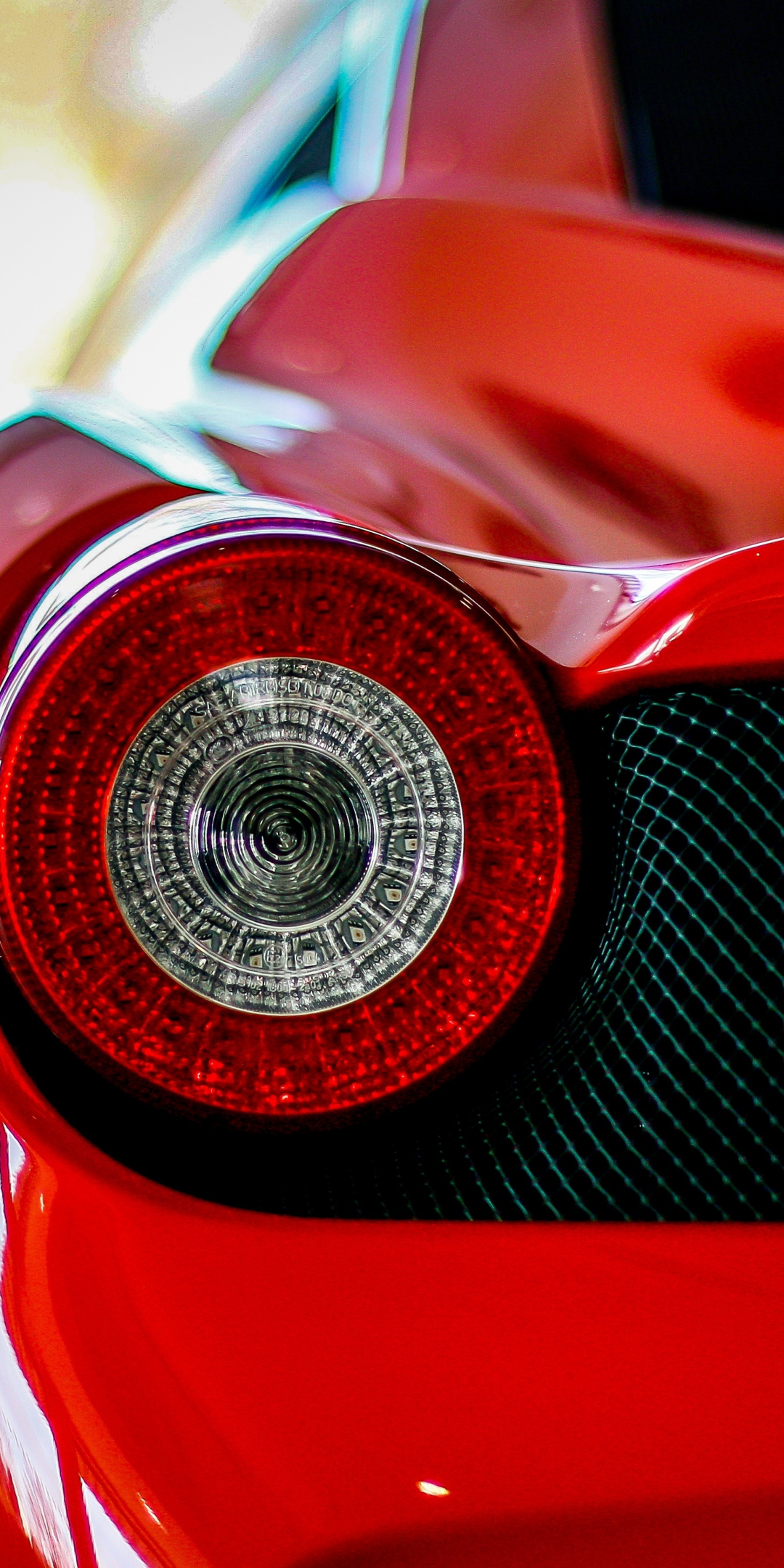 Taillight, rear, Ferrari 458, 1080x2160 wallpaper