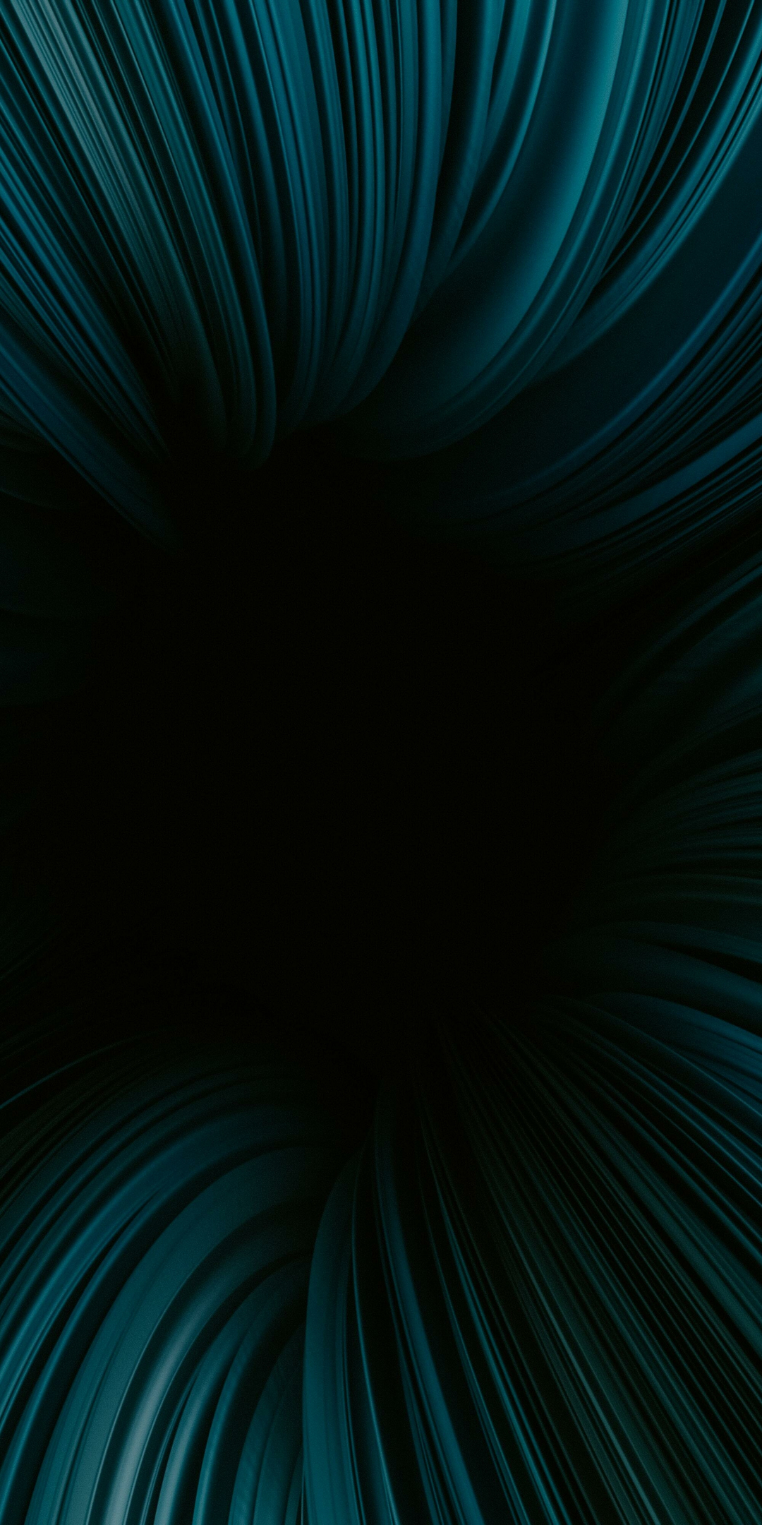 3D render, dark tunnel, green fibers, abstract, 1080x2160 wallpaper