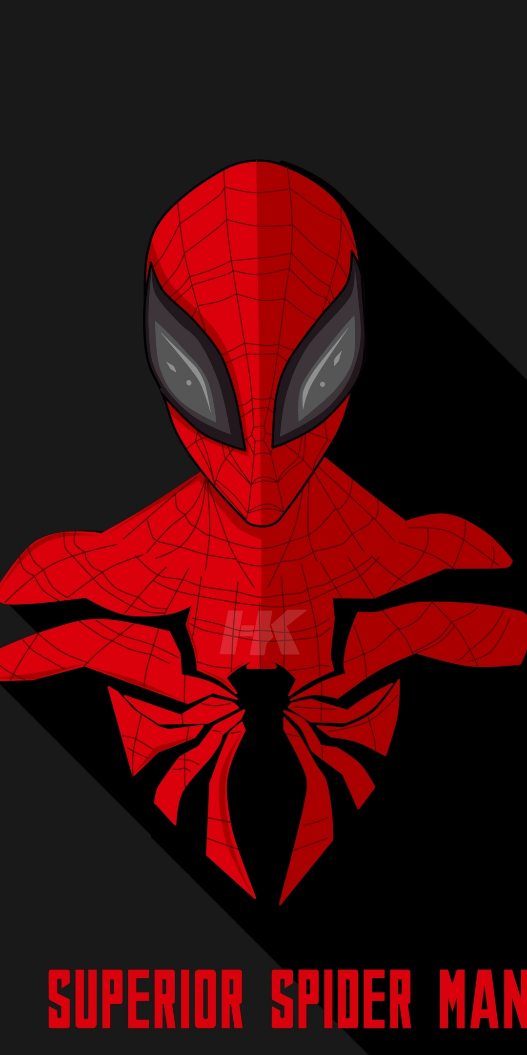 Superior, Spider-man, mimimalist, artwork, 1080x2160 wallpaper