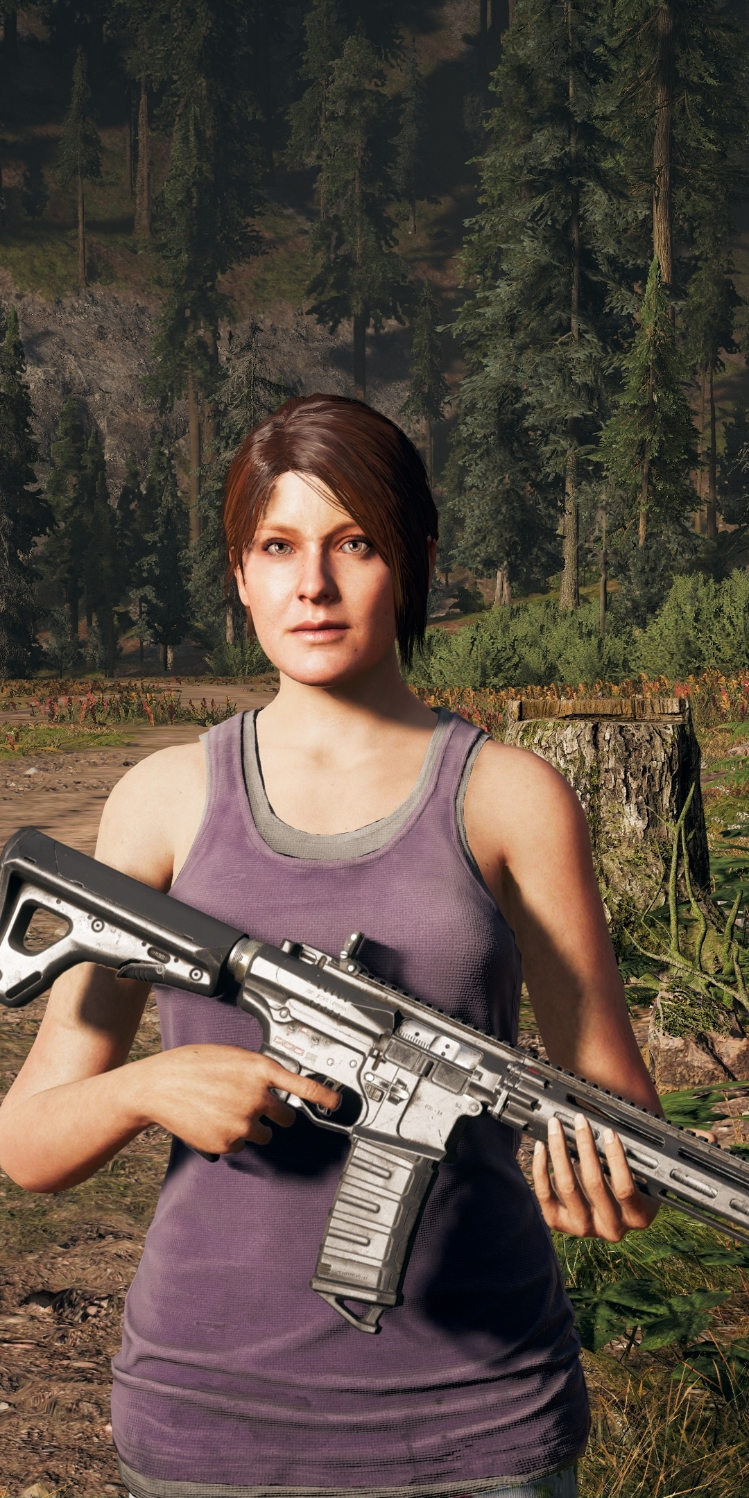 Far cry 5, woman with gun, outdoor, 2018, 1080x2160 wallpaper