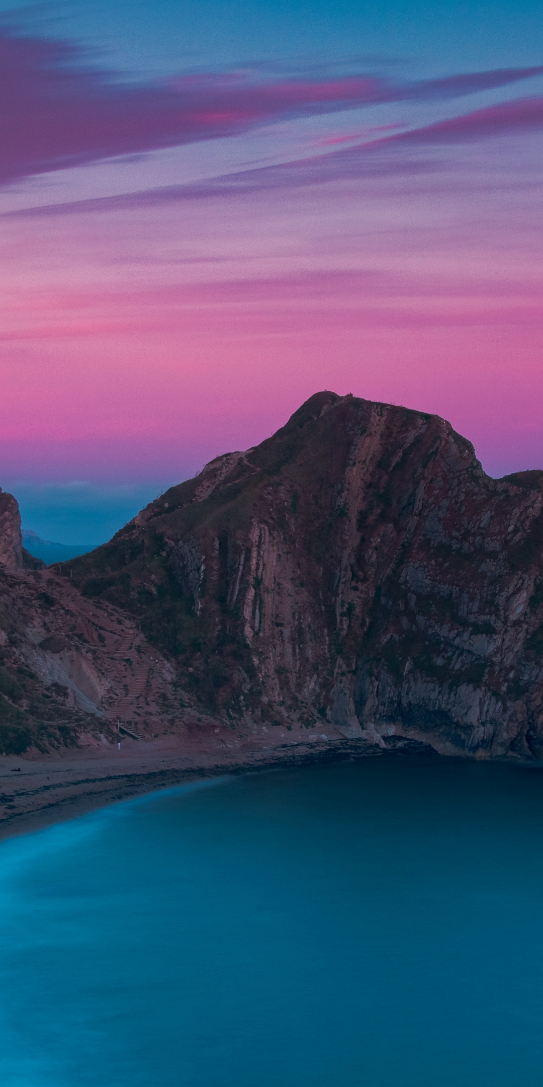 Sunset, Durdle Door, coast, sea, UK, 1080x2160 wallpaper