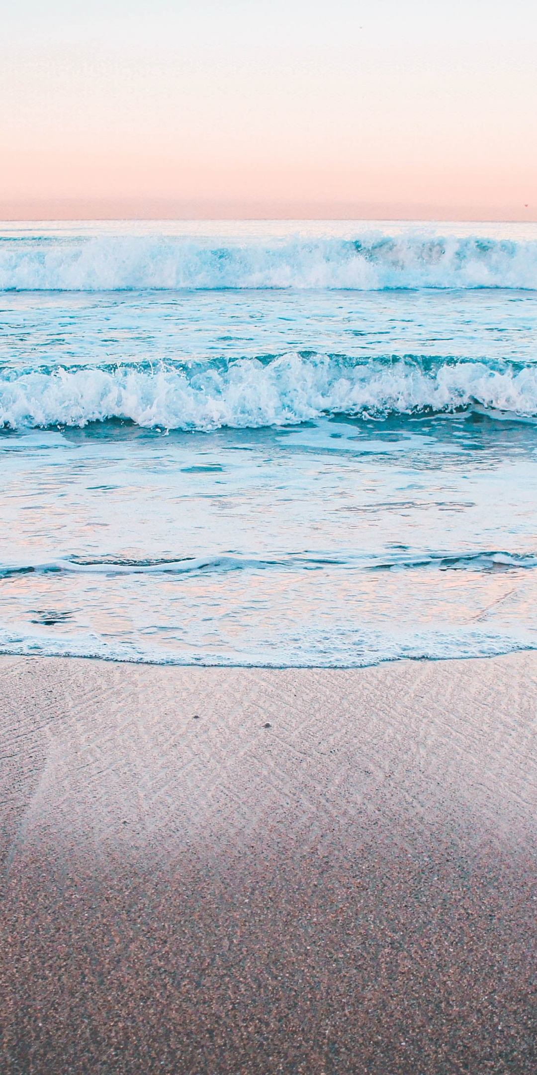 Calm, beach, sea waves, peaceful, 1080x2160 wallpaper