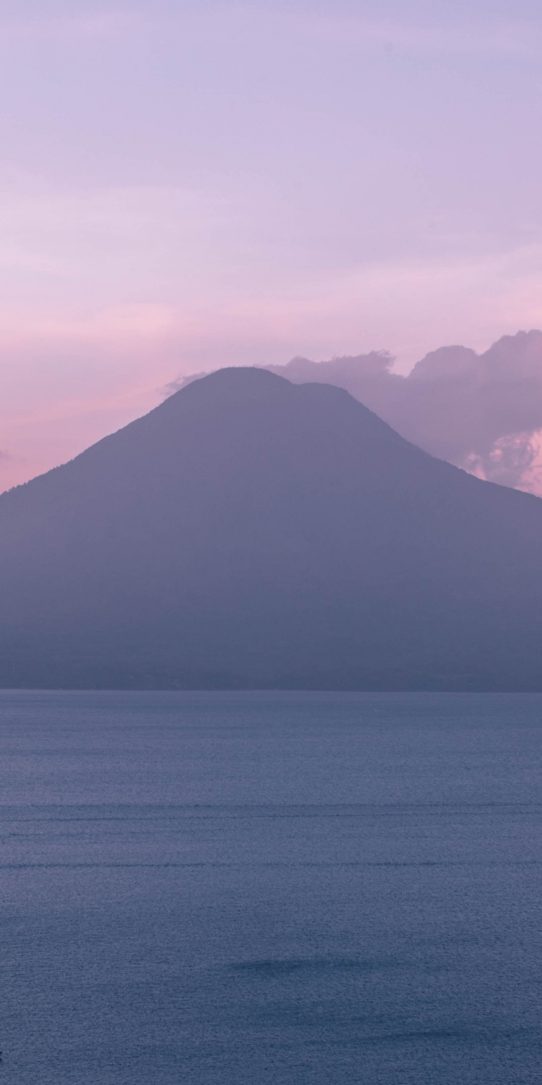 Lake Atitlán, Volcán San Pedro, volcano, mountains, sunset, nature, 1080x2160 wallpaper