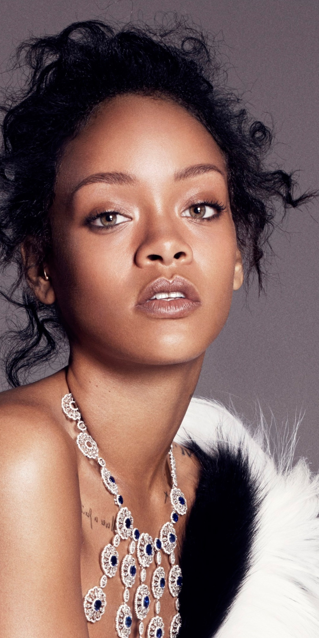 Rihanna, curly short hair, singer, 1080x2160 wallpaper