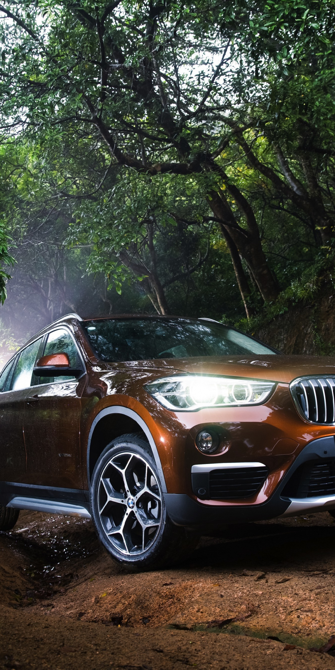 Outdoor, front, BMW X1, luxurious car, 1080x2160 wallpaper