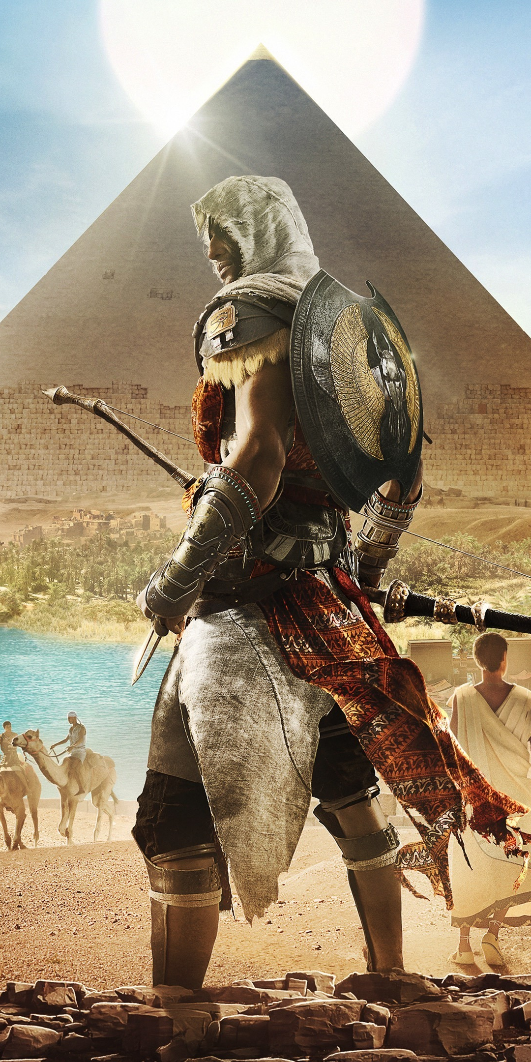 Assassin's creed: origins, Egypt, pyramids, video game, 1080x2160 wallpaper