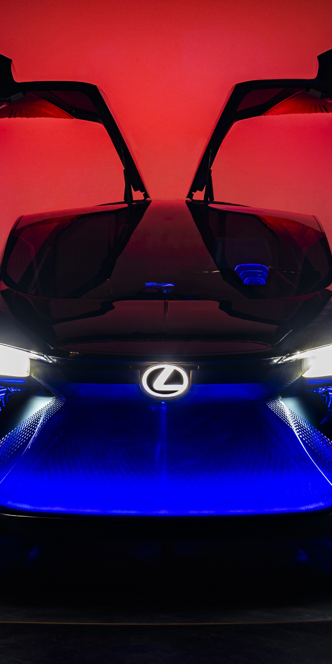Lexus LF-30 Electrified, blue glow, front-view, 1080x2160 wallpaper