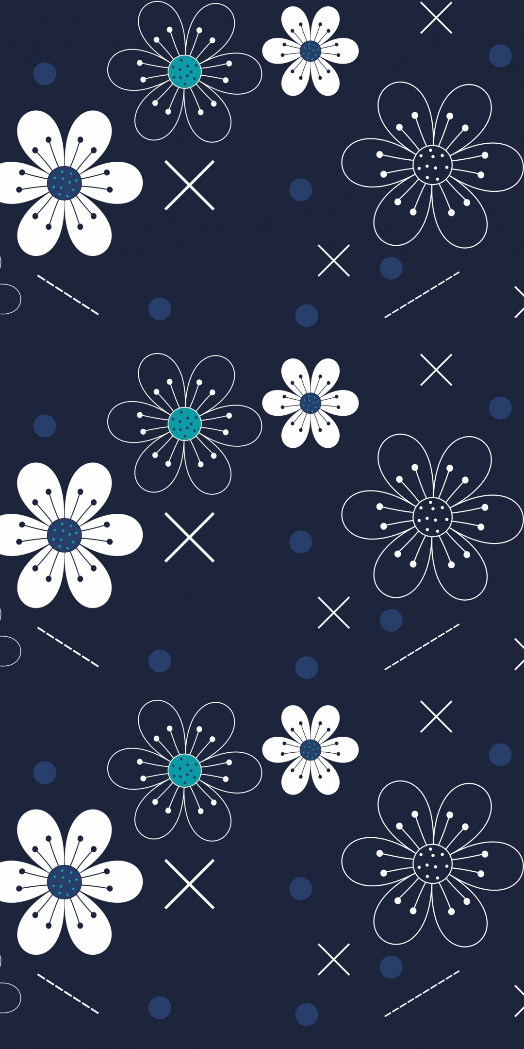 Flowers, abstract, pattern, 1080x2160 wallpaper