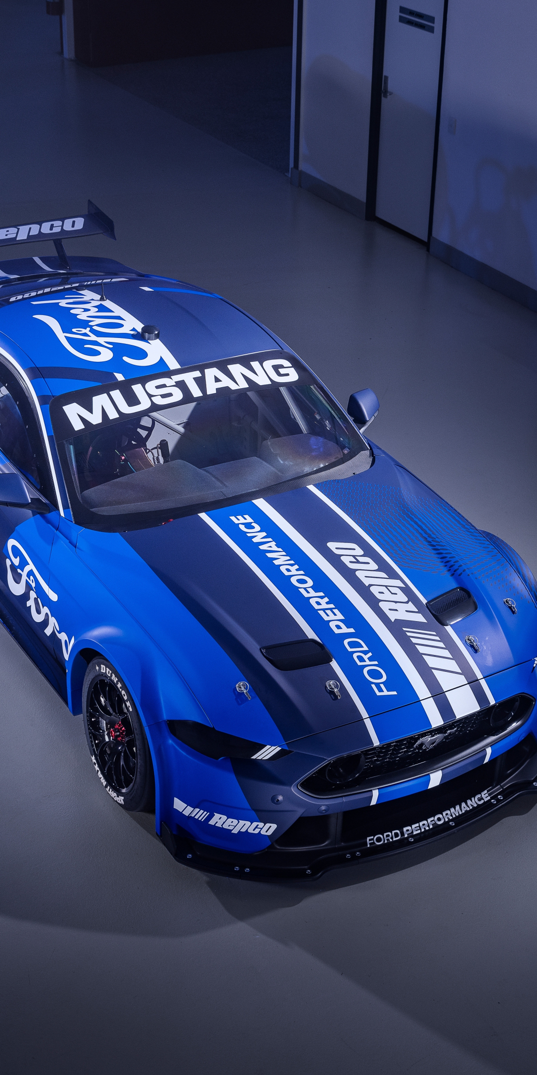 2021 Blue Ford Mustang GT supercar, 1080x2160 wallpaper
